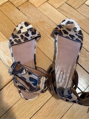 AlaiaLeopard Print Open-Toe Ankle Strap Women's Sandals